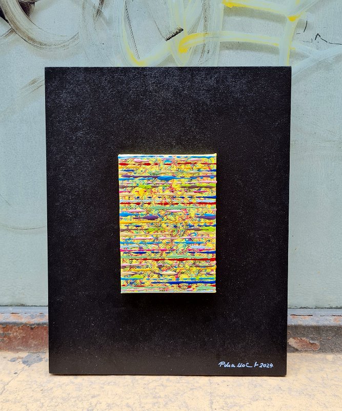 Coloured lines 32 2024, 23x18, Acryl-Lack auf LW, € 89 SOLD